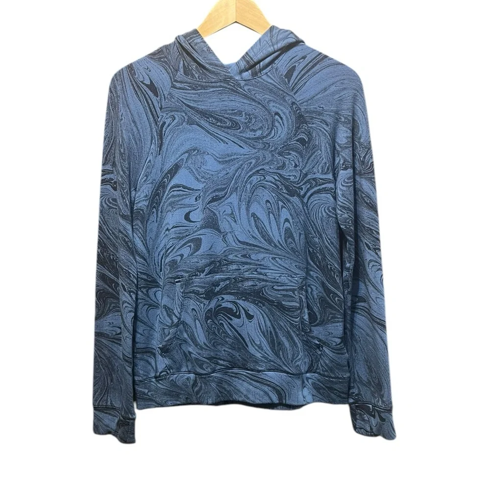 Athleta Girl In Your Element Hoodie 2.0 Sumi Marble‎ Blue Soft Modal Size XXL